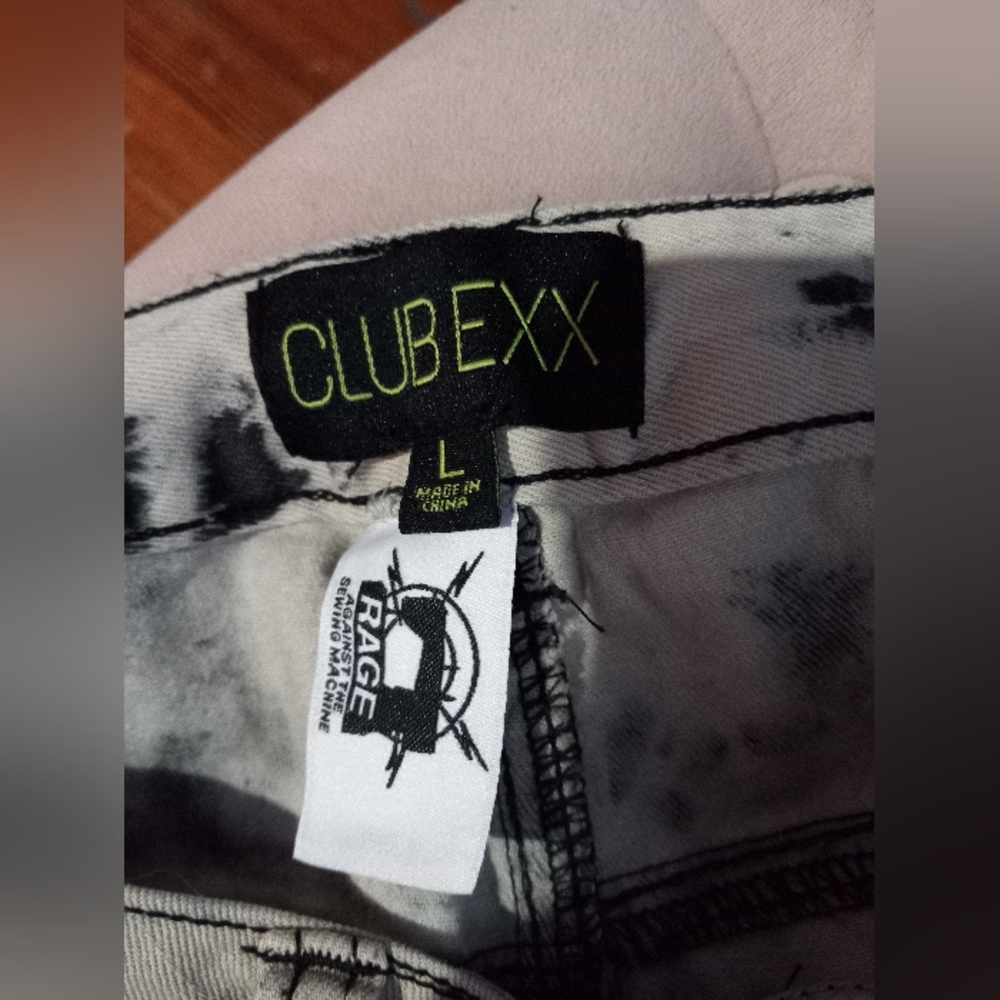 Club Exx × RAGE custom grim reaper tie dyed OOAK shorts! Rdy! - Picture 3 of 10